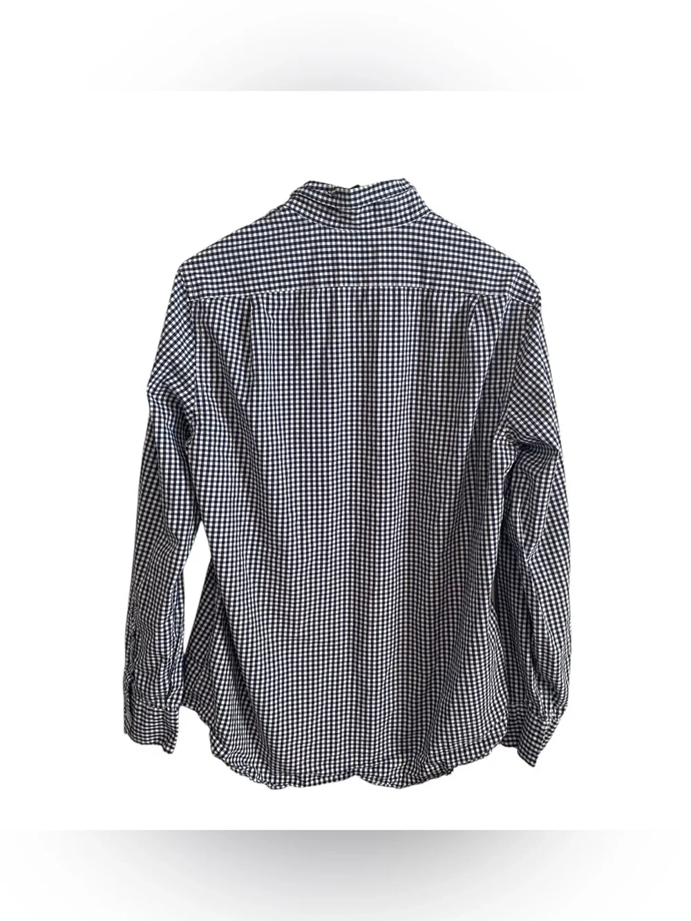 J.Crew Men's Flex Navy White Gingham Long Sleeve Button Down Shirt Size Medium